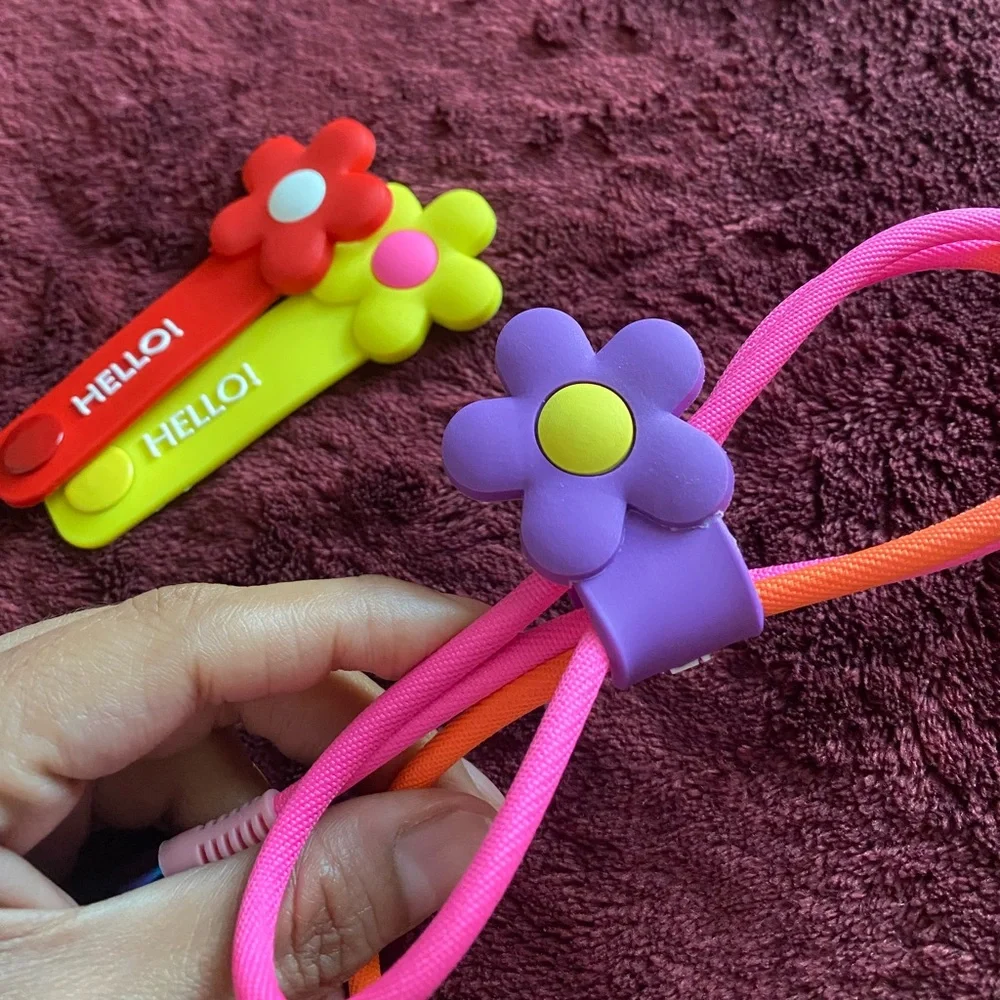 Brand New Cute Silicone Flower Cable organizer cord holder